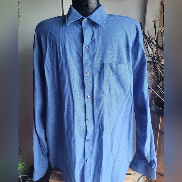 Van Heusen blue dress shirt Sz.L 16-16.5 - Picture 1 of 5